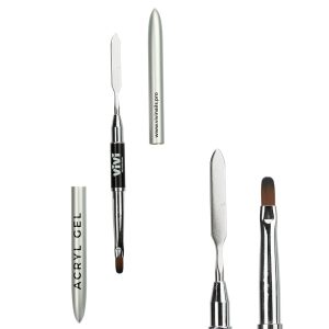 Pincel Acryl gel con espatula 2 en 1