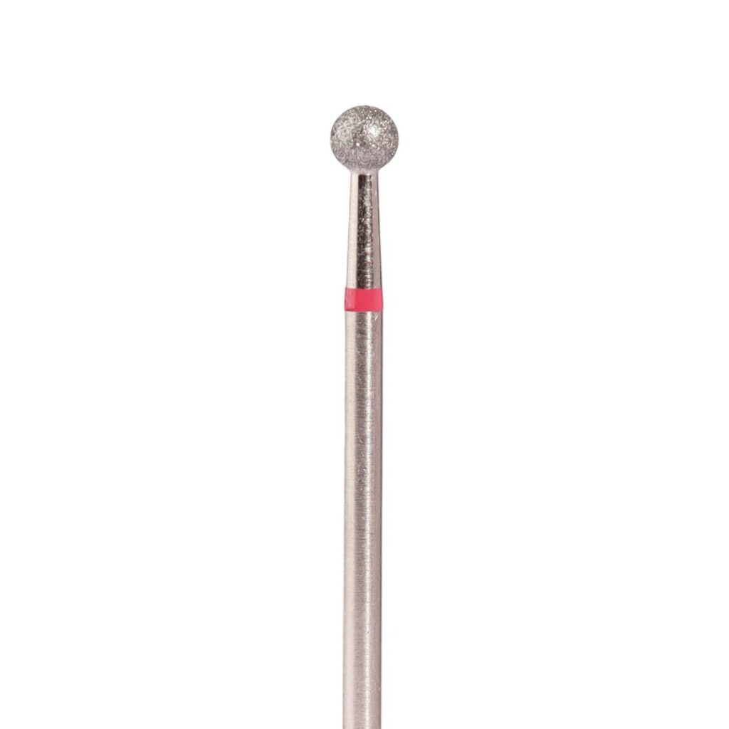 Fresa de diamante en forma de bola con anillo rojo